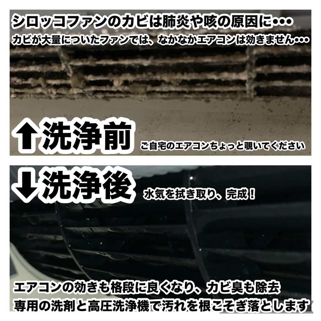 エアコンシロッコファンビフォーアフター写真
